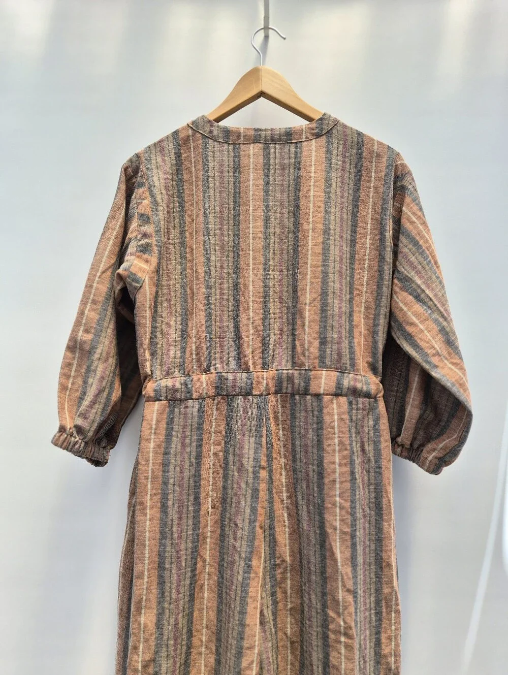Free People Loveland Metallic Striped Jumpsuit M Excellent Whimsigoth 70s Boho